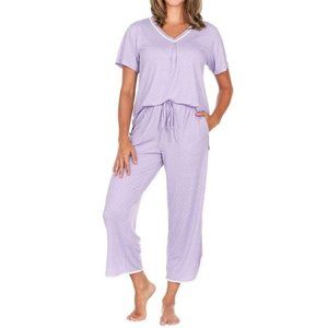 NEW Flora Pajama Set 2-Piece, Sz Small, Purple Lavender